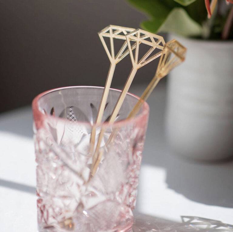 Diamant drinkspinde/cocktail pinde