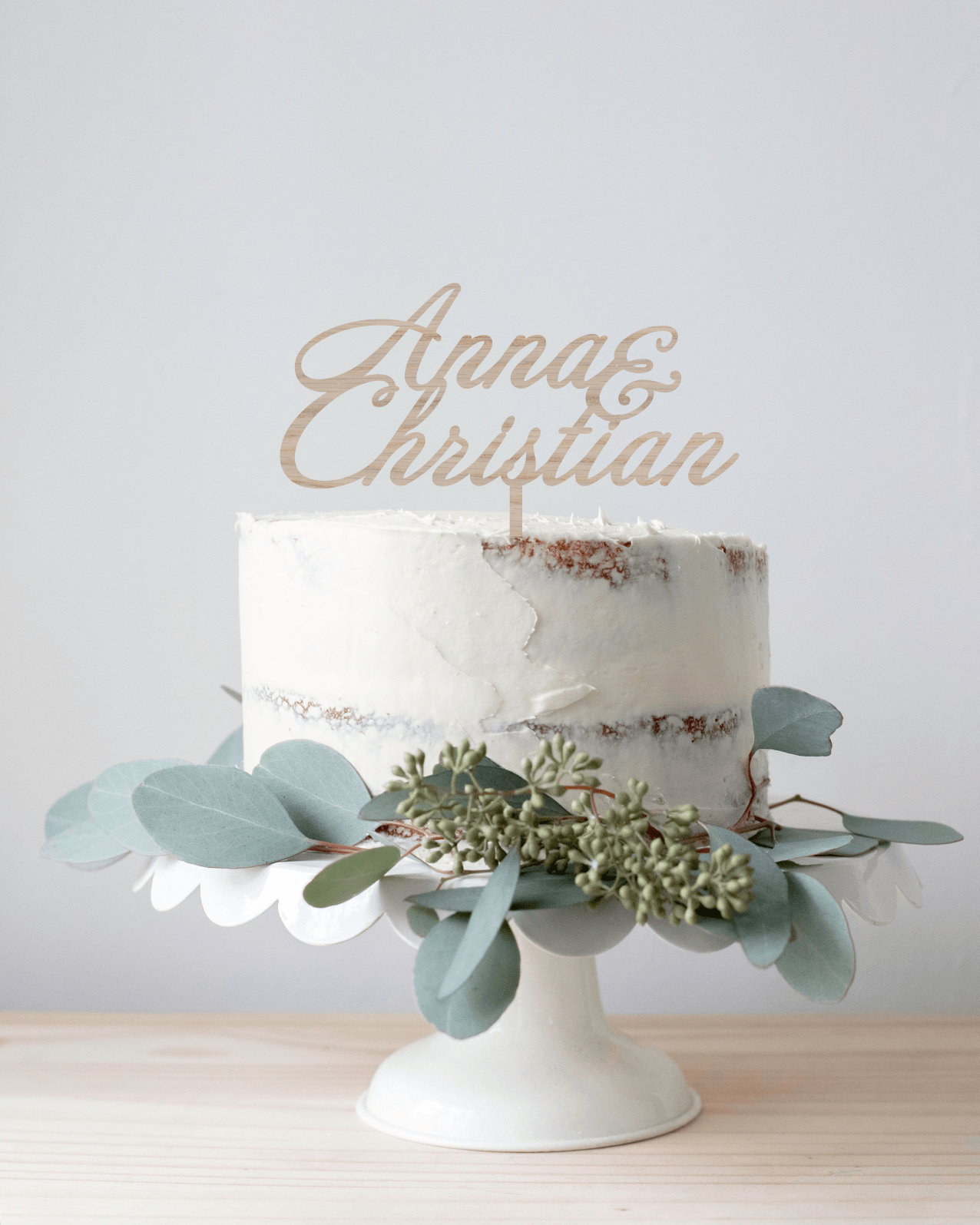 Bryllups caketopper med jeres vælg træ eller og personliggør jeres kage