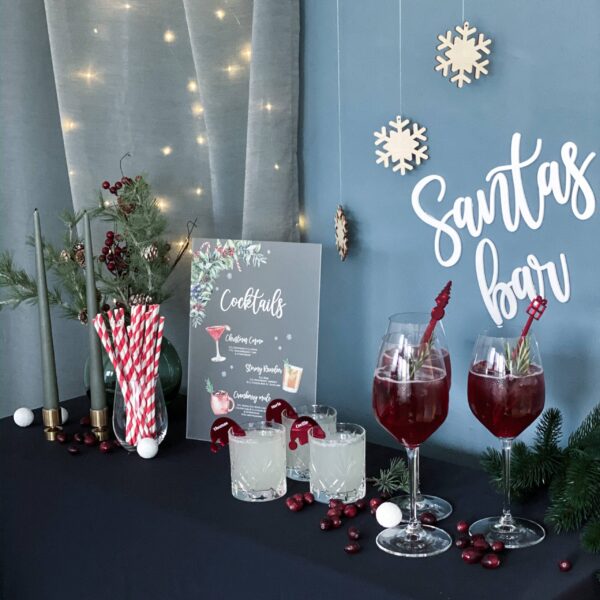 Drinkskort til julebaren ➤ Flot og dekorativt drinkskort