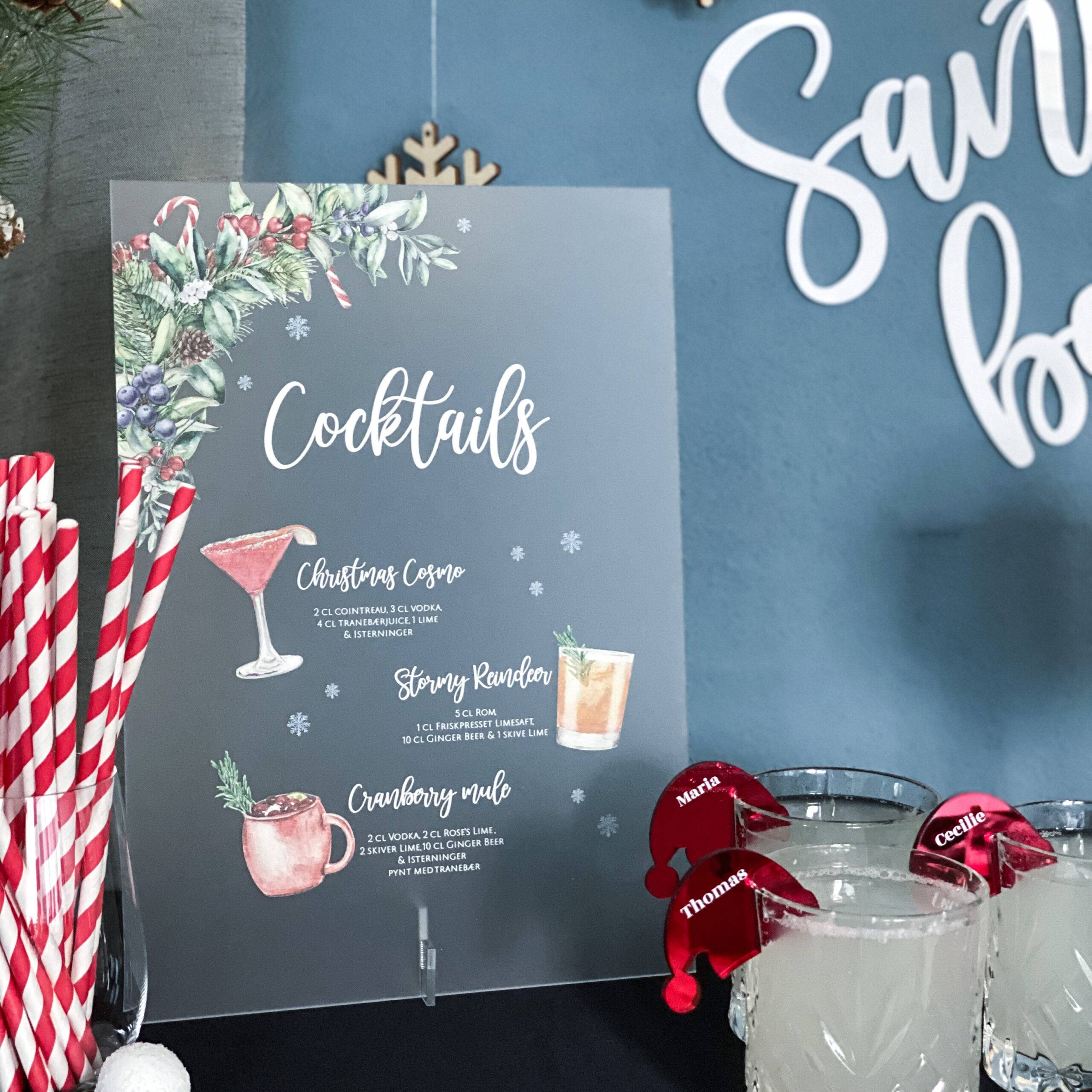 udledning patois Direkte Drinkskort til julebaren ➤ Flot og dekorativt drinkskort