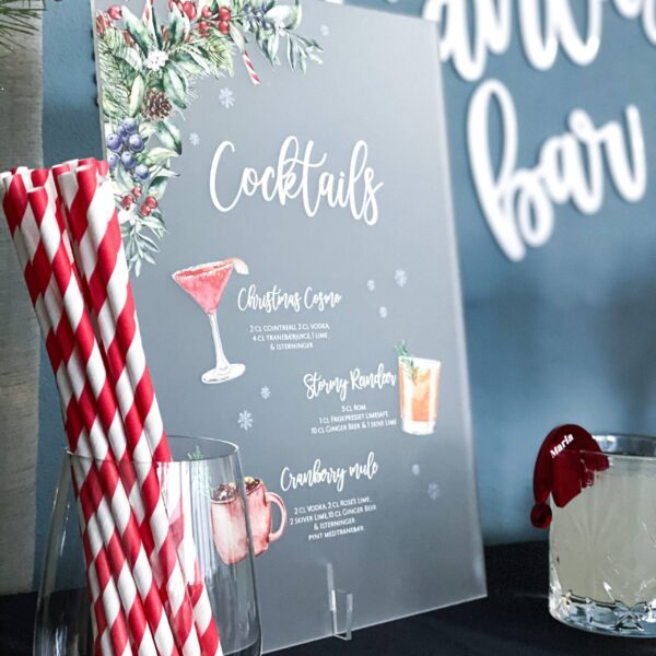 Drinkskort til julebaren ➤ Flot og dekorativt drinkskort