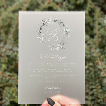 invitation bryllup akryl Botanical