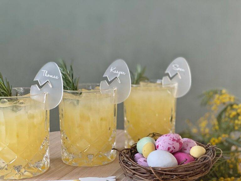 Bordkort til glas coronavenligt påske bordkort æg