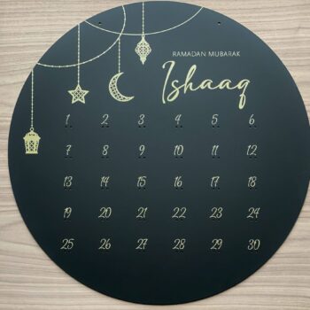 ramadan kalender sort akryl med guld